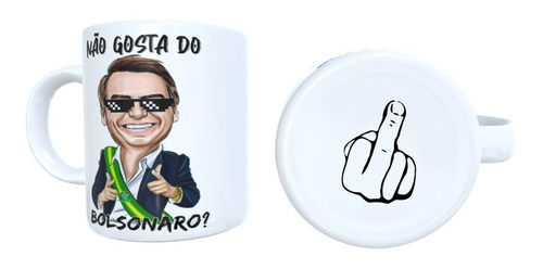 Caneca Personalizada Bolsonaro Mostrando Dedo 2022