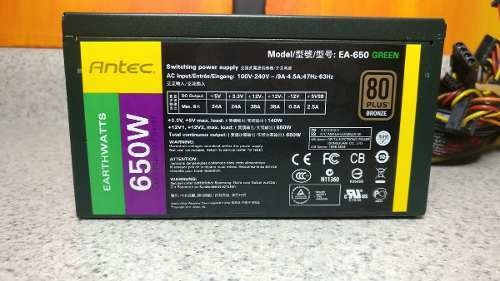 Fonte De Alimentação Para Pc Antec Earthwatts Ea-650 650w