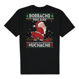 Camiseta Navideña Divertida- Playera Borracho- Santa Clous