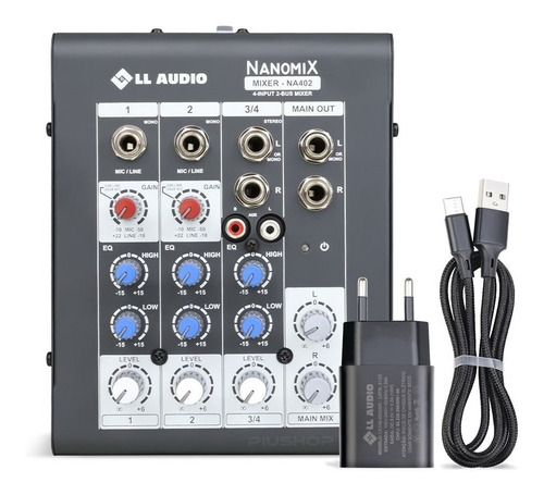 Mixer De Som 4 Canais Nanomix Na402r Bivolt