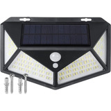 Luminaria Solar Arandela 100 Leds Parede Sensor Presença