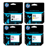 Pack X4 Cartucho De Tinta Impresora Hp 711 Colores Original