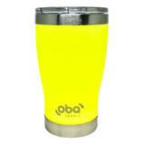 Copo Térmico Com Tampa 473ml [amarelo Neon]24 Horas Com Gelo