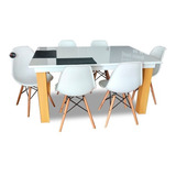 Comedor Eames Minimalista Mod Emboscada White 6 Sillas