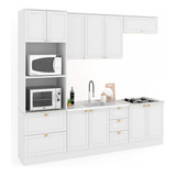 Cozinha Completa Atlanta 10 Portas 5 Gavetas 100% Mdf Cor Branco