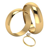 Par De Alianças Casamento Ouro 10k Abaulada Ou Reta 6mm 6g 