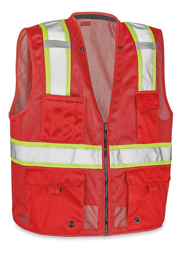 Chaleco De Seguridad De Colores - Rojo, L/xl - Uline