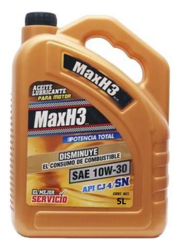 Aceite Maxh3 10w30 Cj-4 Para Diesel Y Gasolina 5l