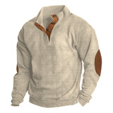 Sudadera Casual De Manga Larga Con Cuello Alto Para Hombre