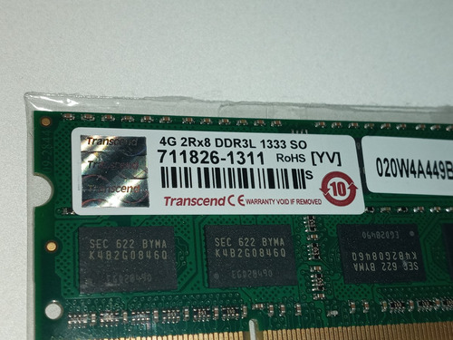Memoria Ram Transcend 4gb Ddr3l 1333 Mhz Pc3-10700 So-dimm