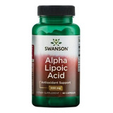 Suplemento En Capsulas Alpha Lipoic Acid Swanson 60 Capsulas 600 Mg 