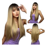 Peruca Lace Wig Longa Fibra Organica 70cm Lisa P/uso Diario 