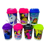 Vaso Pitillo Moana Sky Sirenita Encanto X12 Fiesta Niña