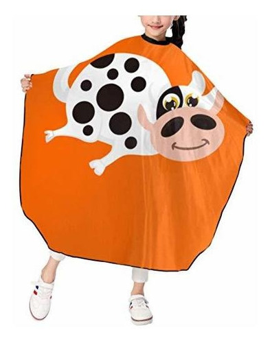 Cute Cow Cow Icon Game Paper Barber Cape,kids Salon Hairdres