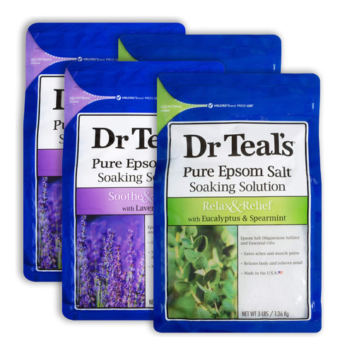 Dr. Teal's - Sal De Epsom De 12 Lib 3 Pound (pack Of 4) Drtl