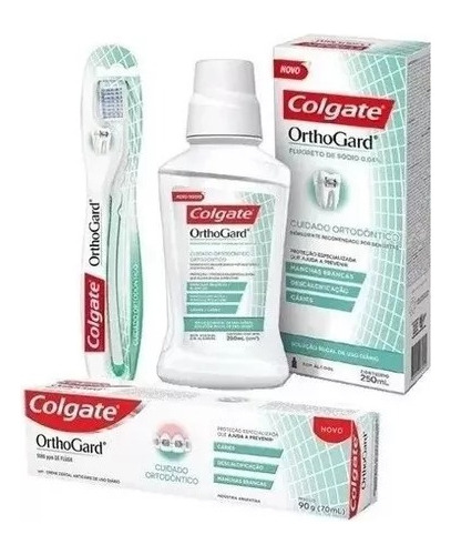 Kit Colgate Orthogard Cepillo Pasta Dental Y Enjuague Bucal