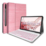 Funda Con Teclado Real Eagle Para Galaxy Tab S8 Rosa