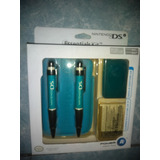 Nintendo Dsi Essential Kit Stylus Funda Mica Porta Game Azul