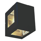 Aplique Ext Cubo Cruz 1xg9 Vidrio Trans. Negro Acero 1104...