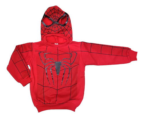 Buzo Con Capucha-mascara Infantil Spiderman Frizado-invierno
