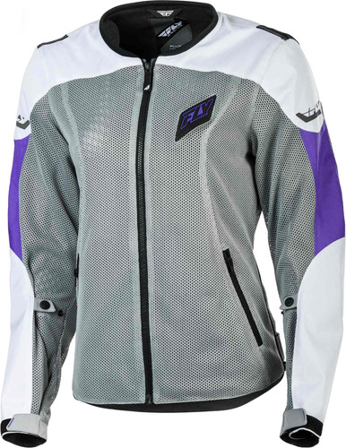 Chamarra Mujer Fly Racing Flux Air Mesh Blanco/purpura