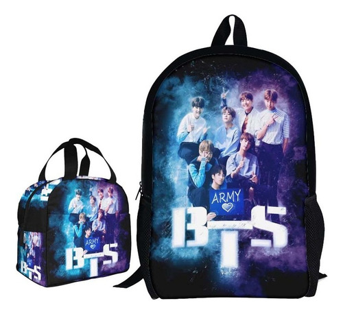 Mochila Escolar Casual Coreana Bts, 2 Unidades