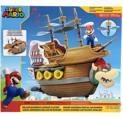 Super Mario Bowser Barco Pirata Con Sonido Nintendo Set