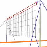 Cancha Futbol Tenis Voley Completa 8x4m Red Parantes Lineas - Sirve Para Cesped Y Arena