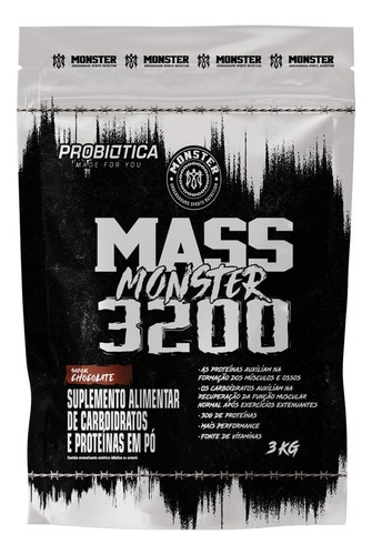 Hipercalorico Mass Monster 3200 Anticatabolic 3kg Probiotica