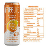 Agua Gasificada Freelife 6 Pack 355ml Sabor Naranja Mango