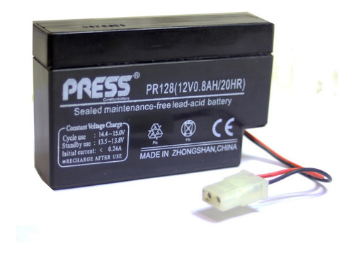 Bateria Gel 12v 0.8a Press (12v0.8ah/20hr) 0.8 A 12 V