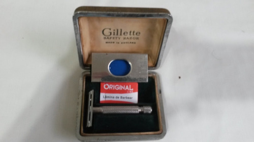 Antigo E Vintage Gillette Safety Razor In Original Box