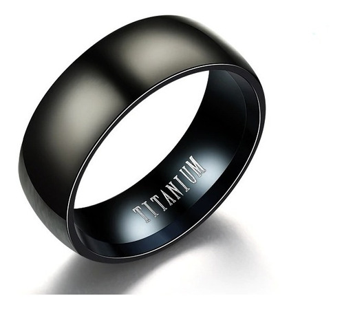 Anillo Unisex Negro Titanio 8mm Titanium