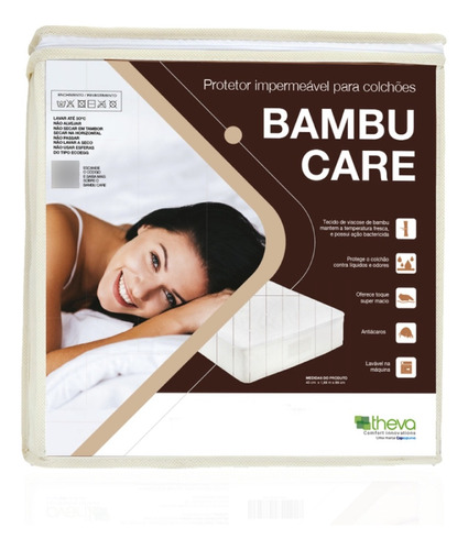 Protetor De Colchão Impermeável Casal Bambu Care Theva 