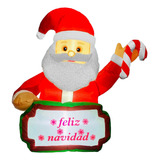 Inflable Mini Santa Feliz Navidad Con Caramelo 1.2 Mts Led