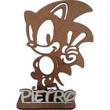 11 Centros De Mesa Sonic Mdf Cru 20cm Infantil Filho Menino