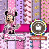 Kit Imprimible Pack Fondos Clipart -  Minnie Boutique