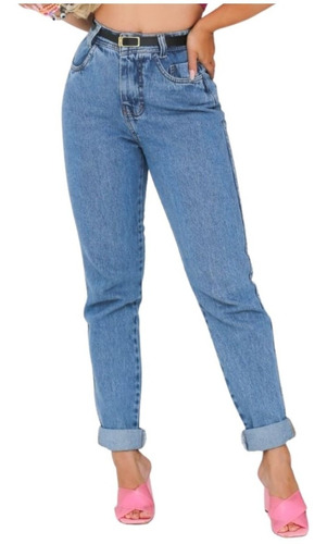 Calça Jeans Mom Cintura Alta Linda Super Luxo Têndencia 