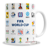 Taza De Cerámica Fifa Logos Todos Los Mundiales - En Caja