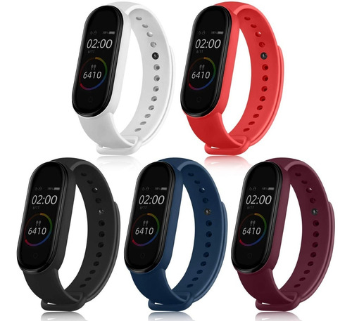 Kit 5 Pulseiras Coloridas Para Novo Mi Band 7 Pronta Entrega