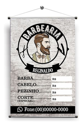 Banner Barbearia, Cabelo 50x35