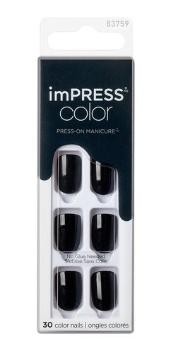 Uñas Impress Color - All Black