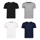 Pack 4 Playeras Unitalla Para Hombre Colores Solidos Al Azar