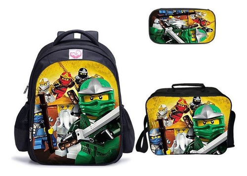 17 Lego Ninja Mochila Escolar Set 3pcs Mochila Escolar