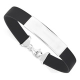 Pulsera Grabable De Plata De Ley 925 Para Hombre Con Barra D