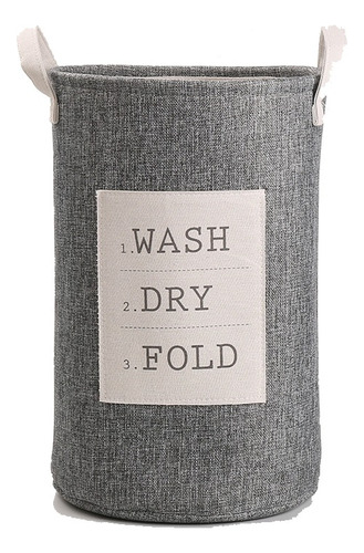 Cesto Canasto De Tela Gris Laundry Wash Dry Fold