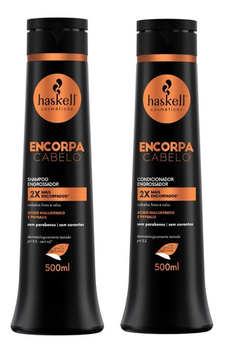 Kit Haskell Shampoo Condicionador 500 Ml Encorpa Cabelo