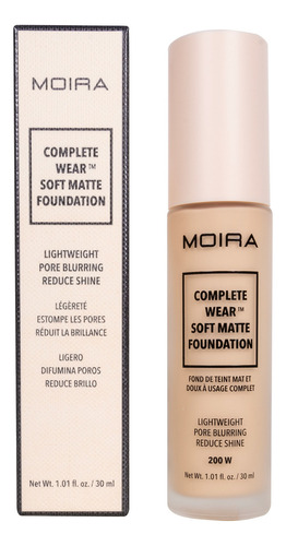 Base De Maquillaje Moira Cosmetics Soft Matte Foundation Tono 200w
