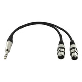 Cabo  Splitter Y  1 P10 Stereo X 2 Xlr Fêmea Stereo  1 Metr