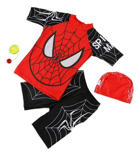 Traje De Baño De Spiderman De Protección Solar Para Niños